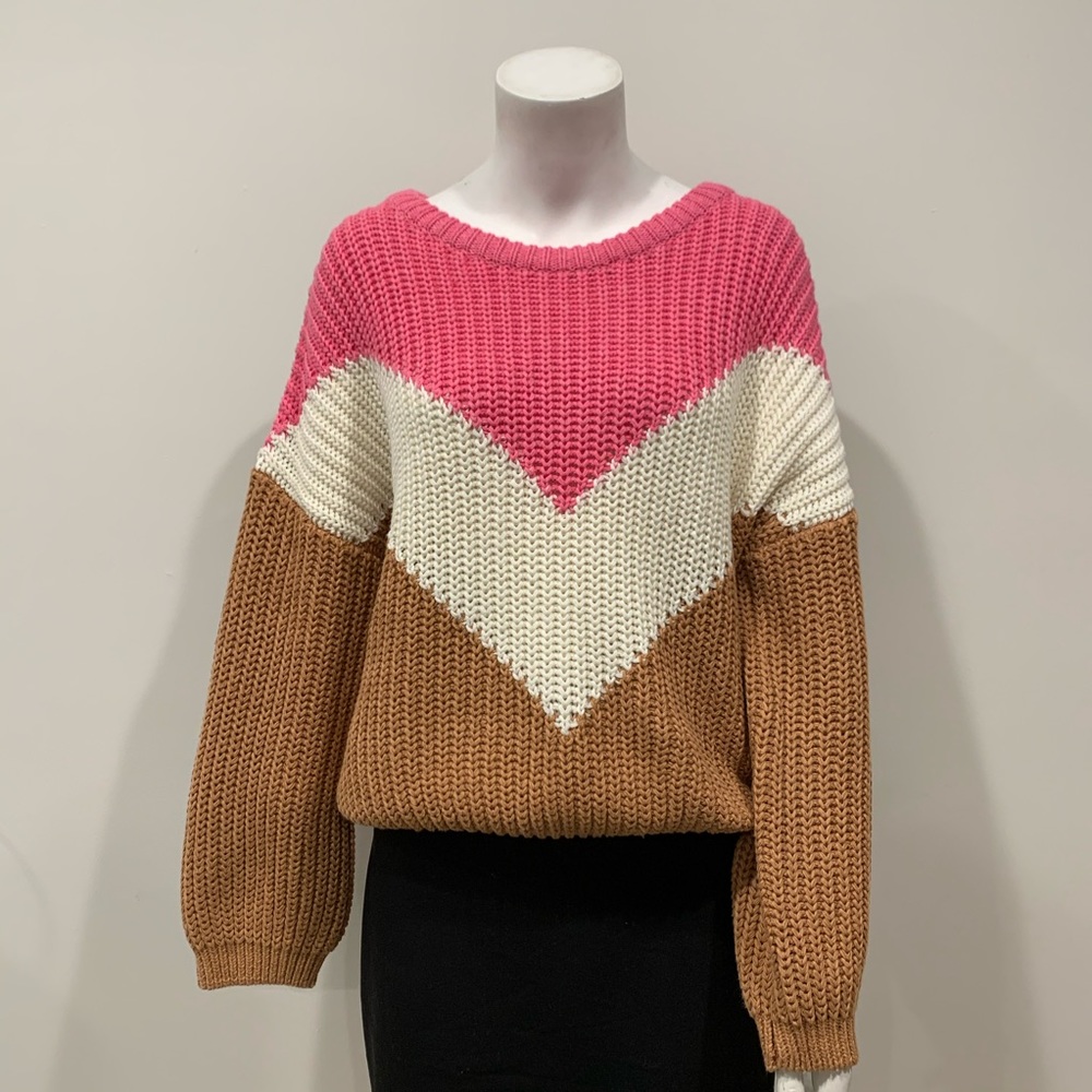 Color-block Chevron Sweater - Picture 2 of 5